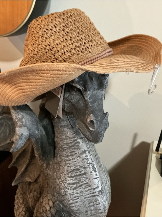 Crown Vintage Accessories - Crown Vintage Straw Wide-Brim Sun Hat in Natural Tan Size Small New w Tags